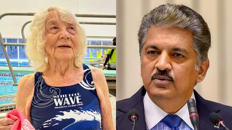 anand mahindra praises 100 year old canadian swimmer betty brussels