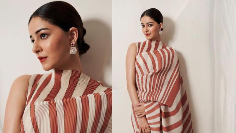 Ananya Pandey' striped festive look