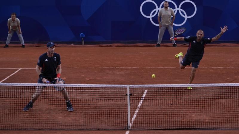 Andy Murray in action at Paris Olympics