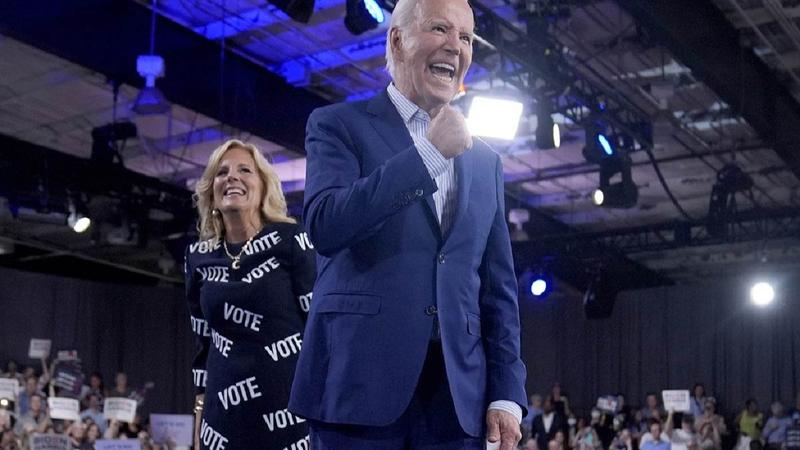 US President Joe Biden with his wife Jill Biden. 