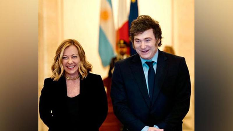 Argentine President Javier Milei and Italian PM Giorgia Meloni