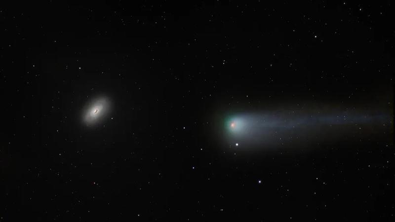 Astrophotographer Captures Stunning Image of Comet 13P/Olbers with The Black Eye Galaxy