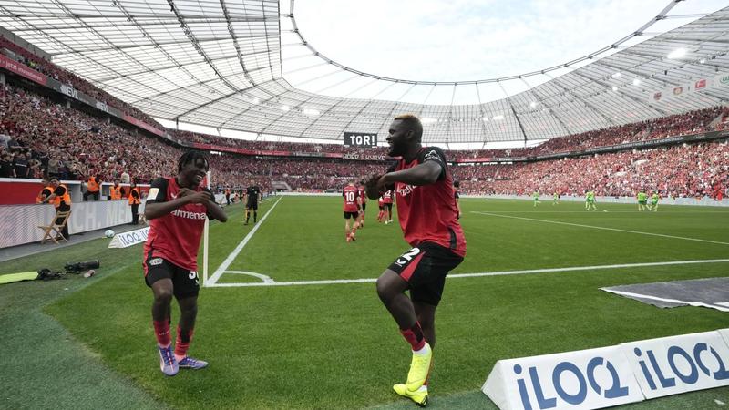 Bayer Leverkusen completes a 4-3 comeback win in stoppage time as Boniface sinks Wolfsburg