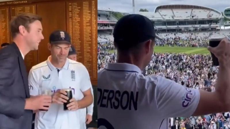 James Anderson raises a toast