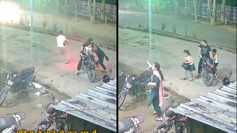 Chain snatching incident in Sirsa, Haryana, CCTV footage goes viral