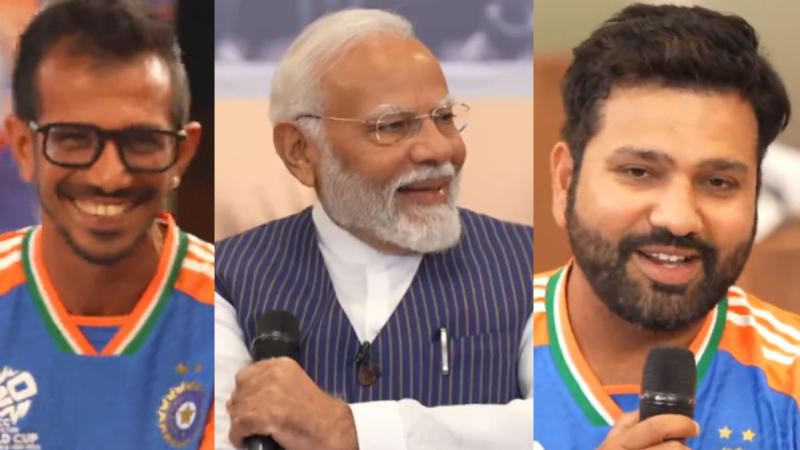 PM Modi, Yuzvendra Chahal, Rohit Sharma