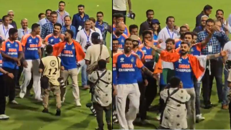 Virat Kohli and other Indian cricket team members at Wankhede stadium 