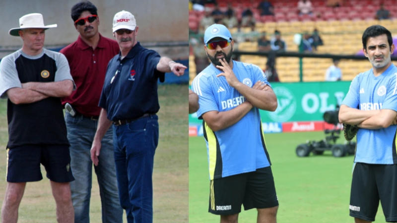 Greg Chappell, Rohit Sharma and Gautam Gambhir