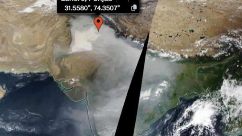 Black smog prevailing in Pakistan's Lahore as air quality deteriorates 