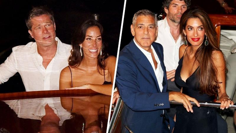 Brad Pitt-Ines de Ramon and George Clooney-Amal Clooney