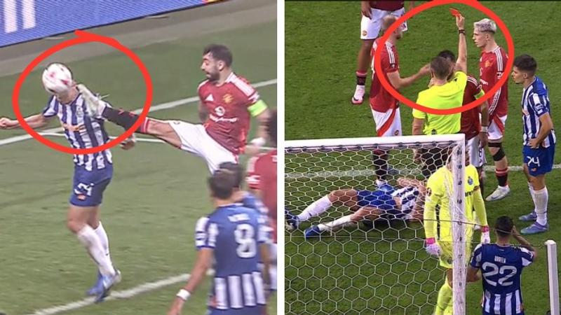 Bruno Fernandes' red card for Manchester United 