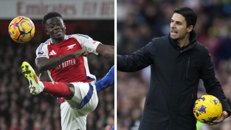 Bukayo Saka and Mikel Arteta