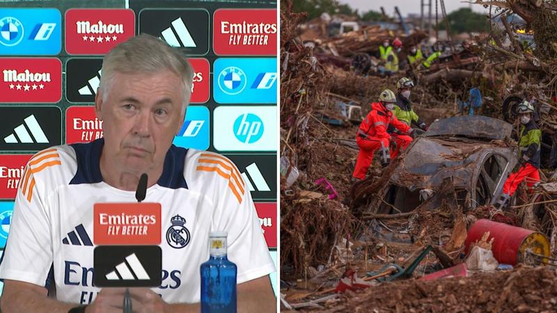 Carlo Ancelotti slams La Liga for continuing games despite Spain floods