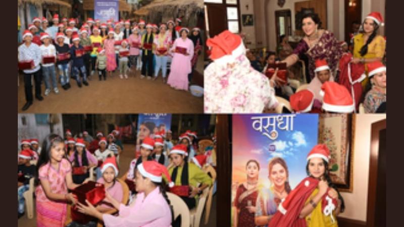 Celebrated Christmas on TV set