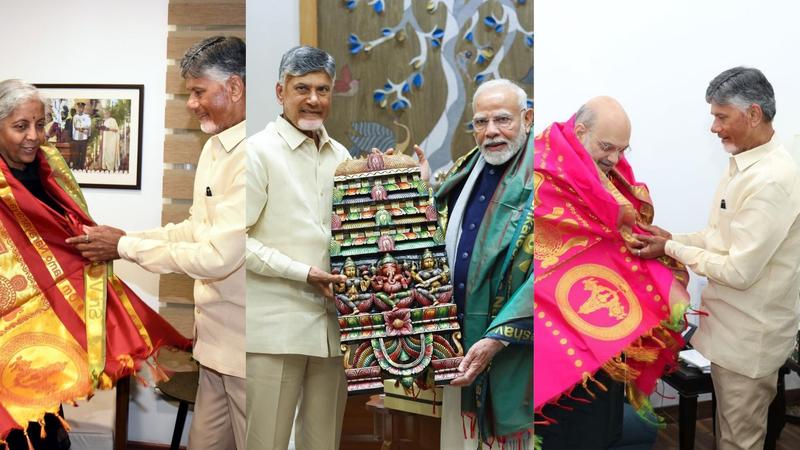 chandrababu naidu meets pm modi-shah & sitharaman