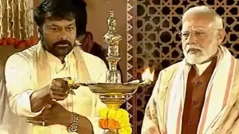 Chiranjeevi with PM Modi in New Delhi