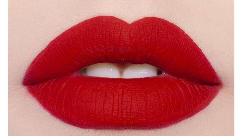 Classic red lipstick