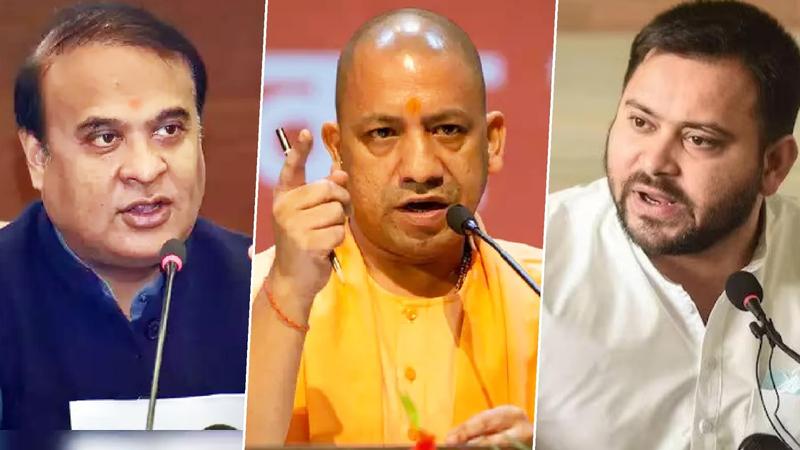 CM Himanta Biswa Sarma, CM yogi Adityanath and Tejashwi Yadav