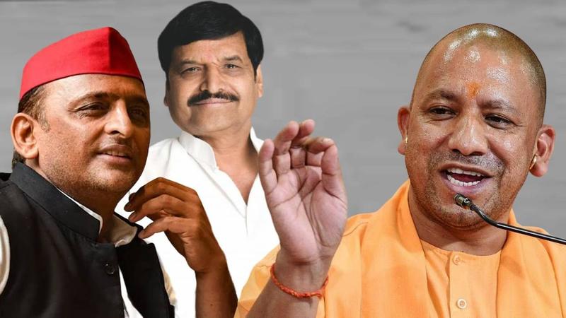 CM Yogi Adityanath, Akhileh Yadav, Shivpal singh yadav