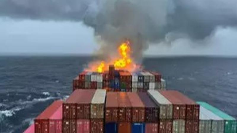 Coast Guard continues operation to prevent pollution after fire on merchant navy ship