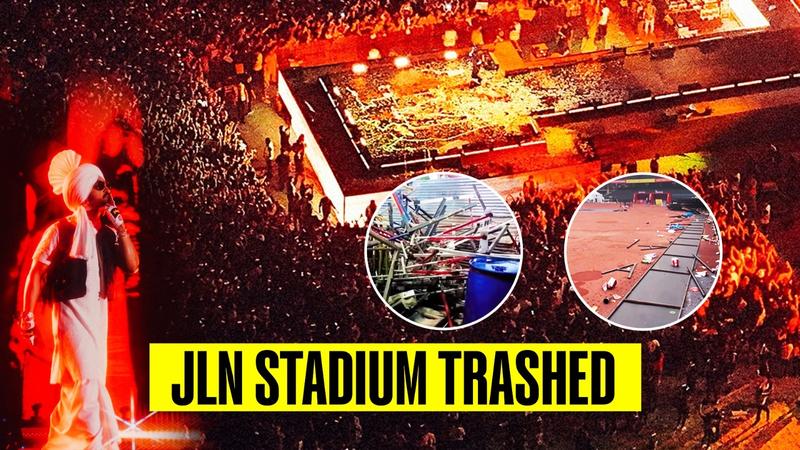 Condition of JLN Stadium post Diljit Dosanjh concert.