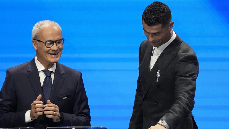 Cristiano Ronaldo attends UEFA Champions League Draw