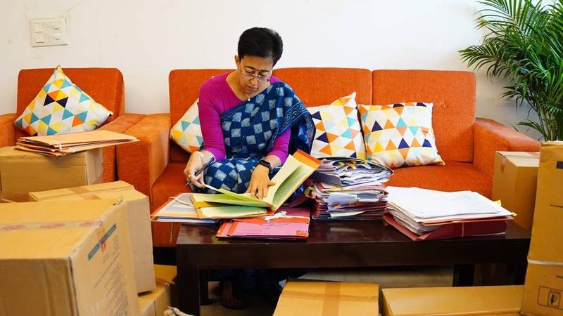 Delhi Chief Minister Atishi at her private residence