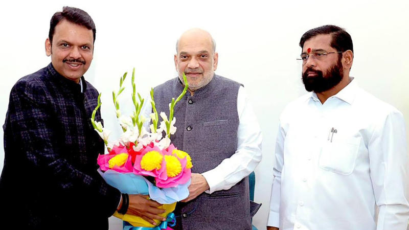 Devendra Fadnavis, Amit Shah, Eknath Shinde 