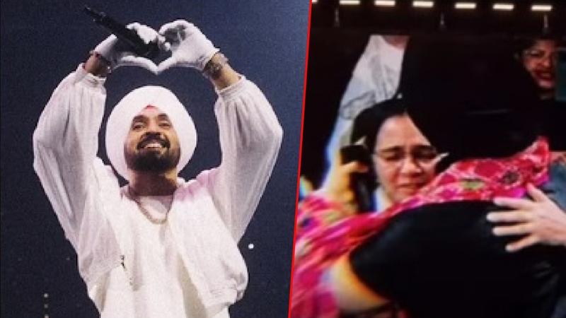 Diljit Dosanjh with his mother.