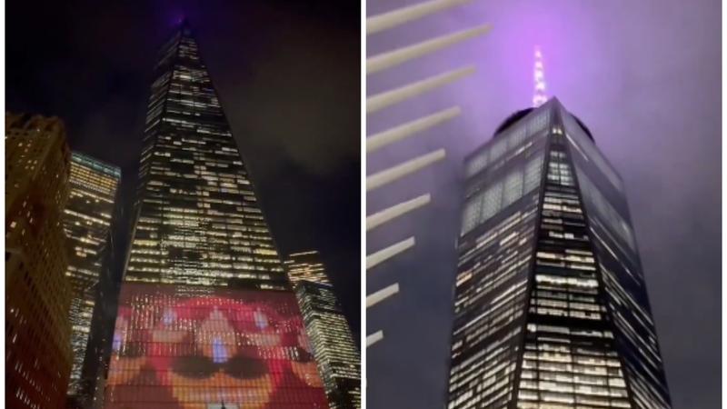 New York's World Trade Center lit up for Diwali