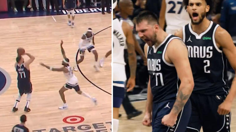 Luka Doncic scores insane three pointer vs Minnesota Timberwolves