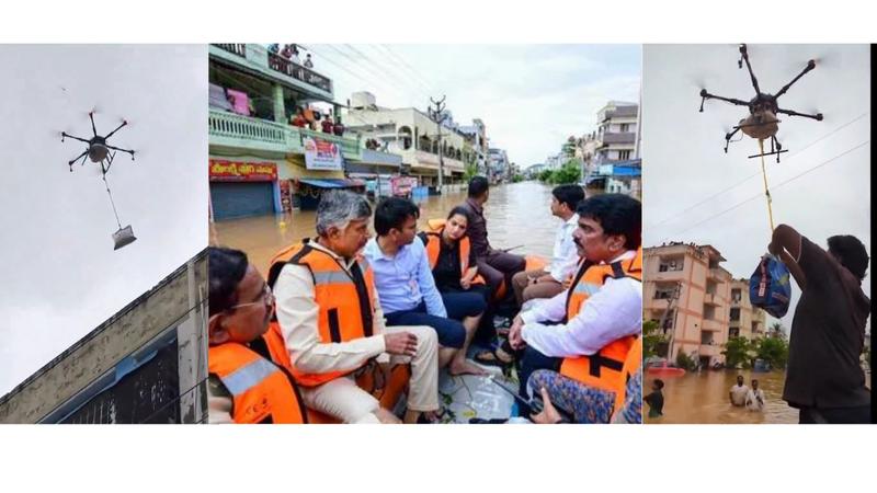 drones andhra floods 