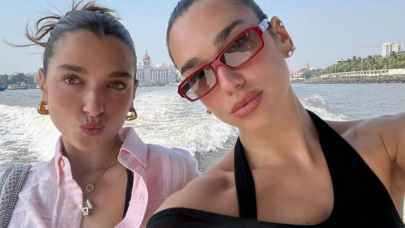 Dua Lipa with her sister Rina in Mumbai