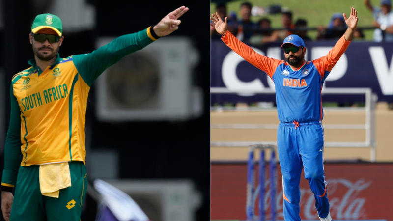 Aiden Markram and Rohit Sharma take each other on at T20 World Cup 2024