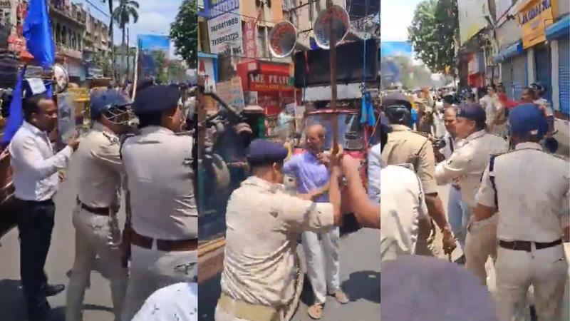 during lathi charge in bihar policeman accidentally hit the sdm with lathi