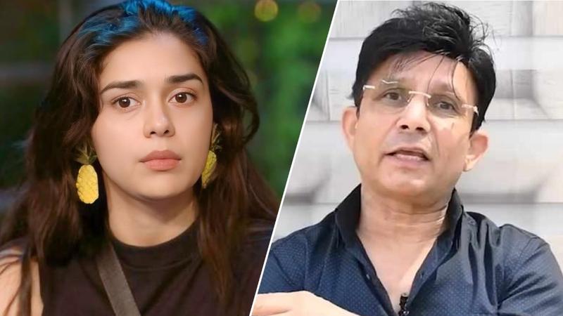 Eisha Singh (L), KRK (R)