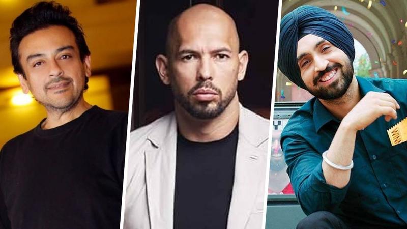 File photo of Adnan Sami, Andrew Tate and Diljit Dosanjh