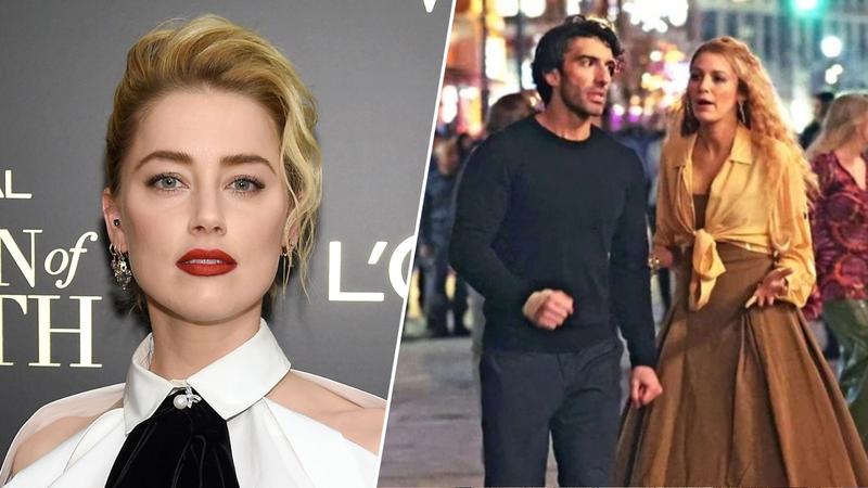 File photo of Amber Heard, Justin Baldoni and Blake Lively