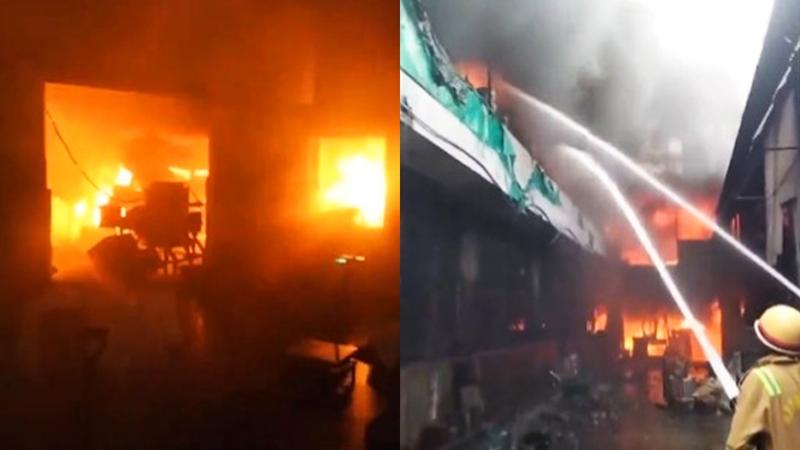 fire breaks out in a Namkeen factory in Sitapur,