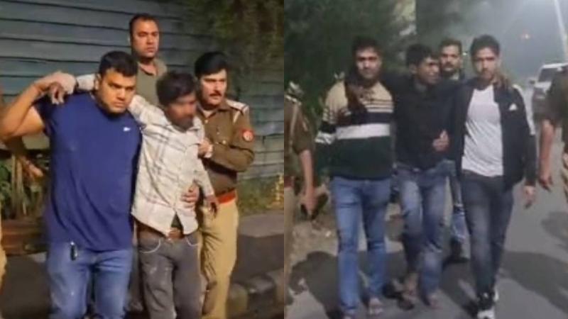 five miscreants were caught in separate encounters with noida police