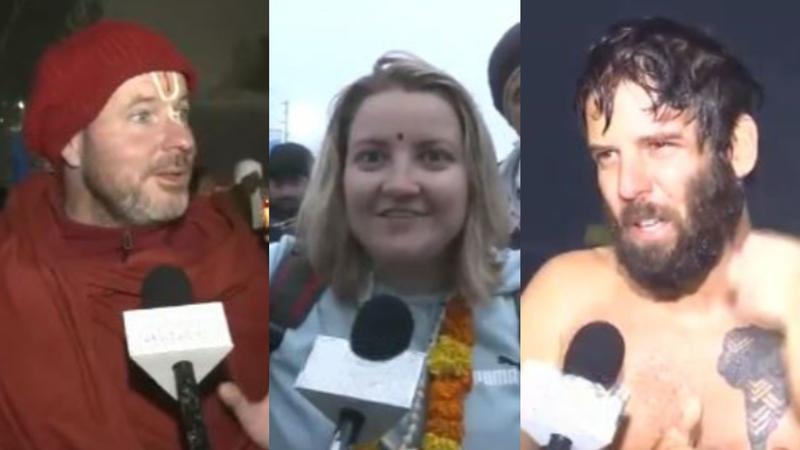 Foreign devotees in Mahakumbh 