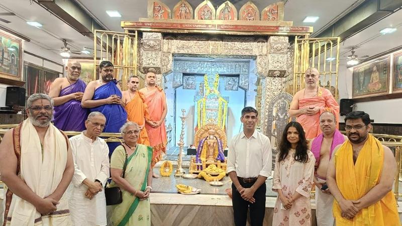 Former British PM Rishi Sunak, wife Akshata Murthy, Infosys co-founder Narayana Murthy and Rajya Sabha MP Sudhar Murthy offer prayers at  Sri Raghavendra Swamy Mutt in Nanjangud