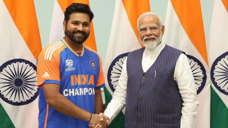 Rohit Sharma With PM Modi 