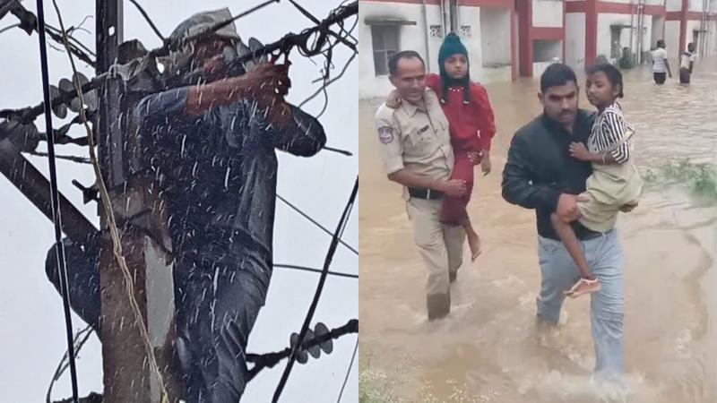 Heavy rains lashes many parts of Telangana