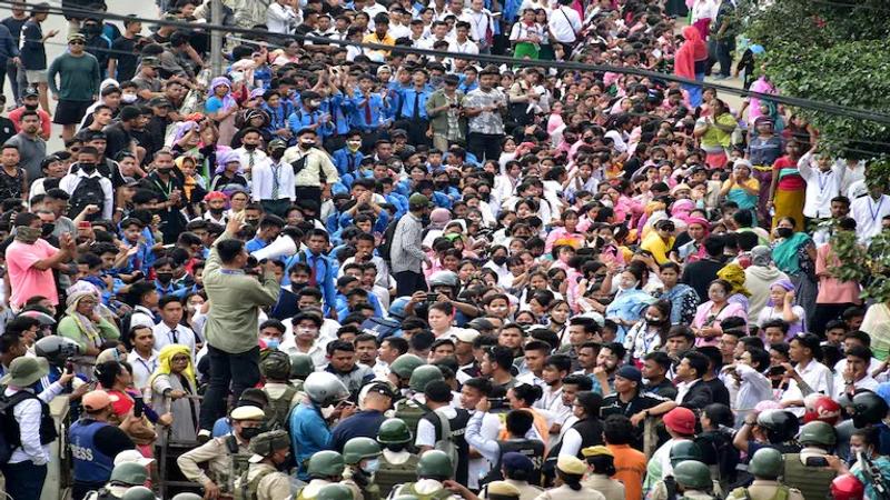 Hundreds of people protested in different parts of Imphal valley after three bodies suspected to be of six persons missing were found from Jiribam district