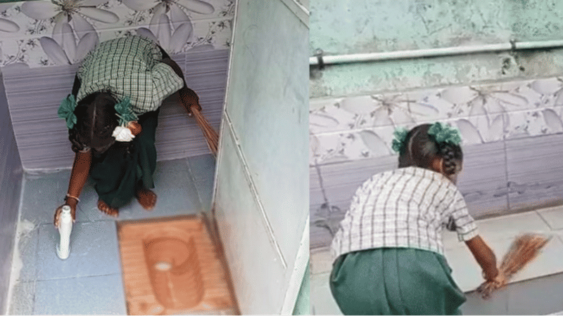 Viral Video Shows Girl Students Cleaning Toilets in Tamil Nadu School, Principal Suspended