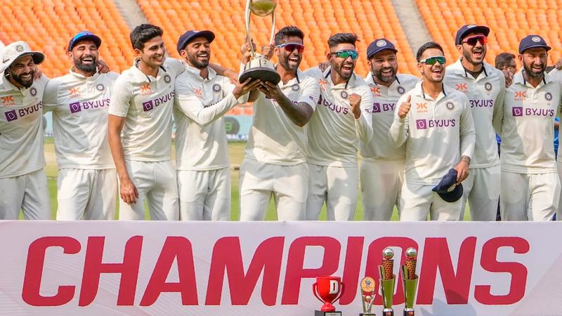 India with the Border-Gavaskar Trophy