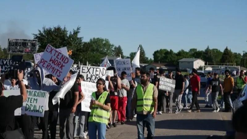 International students protesting in Canada. 