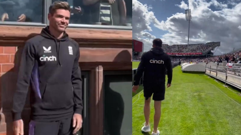 James Anderson gets a grand welcome at Old Trafford