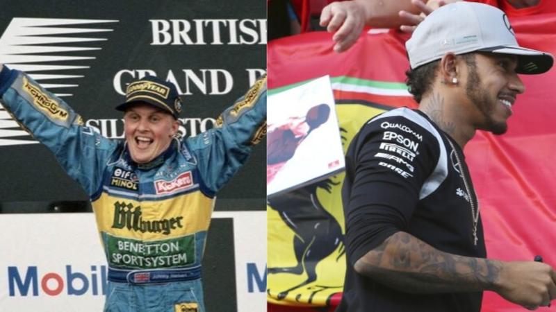 Johnny Herbert and Lewis Hamilton